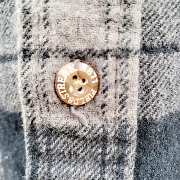 Field & Stream Charcoal Gray Black 100% Cotton Flannel Shacket Shirt Jacket Sz M - Picture 5 of 7